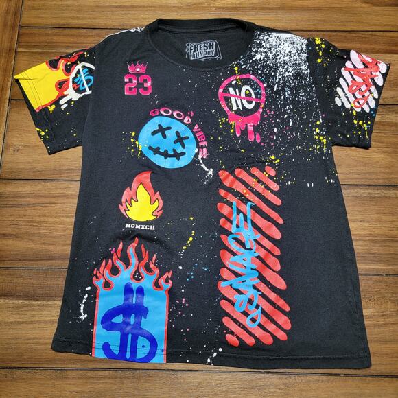 Fresh Laundry Youth Black 'Savage Good Vibes' Tee - M - Picture 1 of 4
